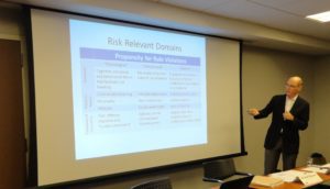 Dr. R. Karl Hanson, Senior Research Officer with Public Safety Canada, leads a discussion about actuarial risk scales. 