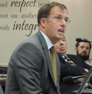 Michael Thompson, director of the Council of State Governments Justice Center, presents findings to the Criminal Justice Advisory Council in Salt Lake County on Wednesday.