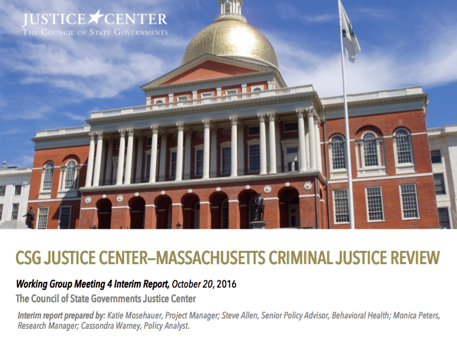 Justice Reinvestment In Massachusetts: Fourth Presentation - CSG ...