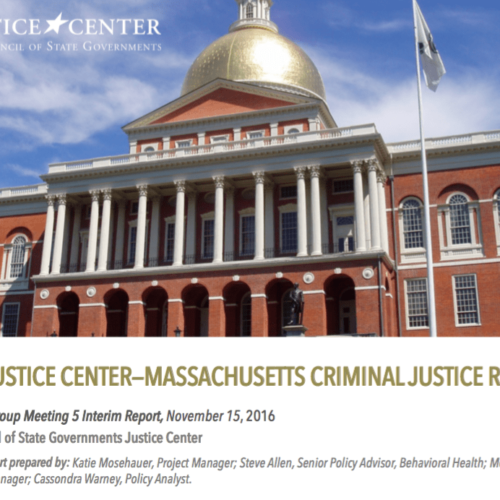 Image for: Justice Reinvestment in Massachusetts: Fifth Presentation