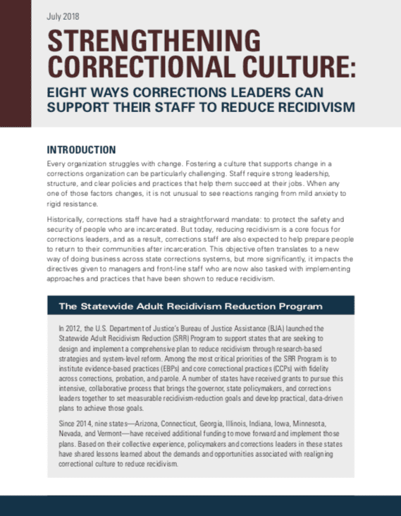 Strengthening Correctional Culture Eight Ways Corrections Leaders Can Support Their Staff To 7060