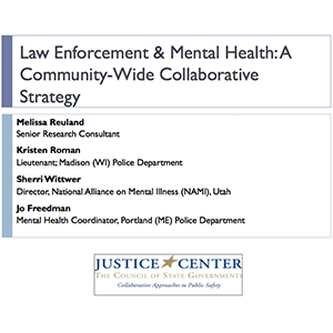 Webinar Archive: Law Enforcement and Mental Health, a Community-wide ...