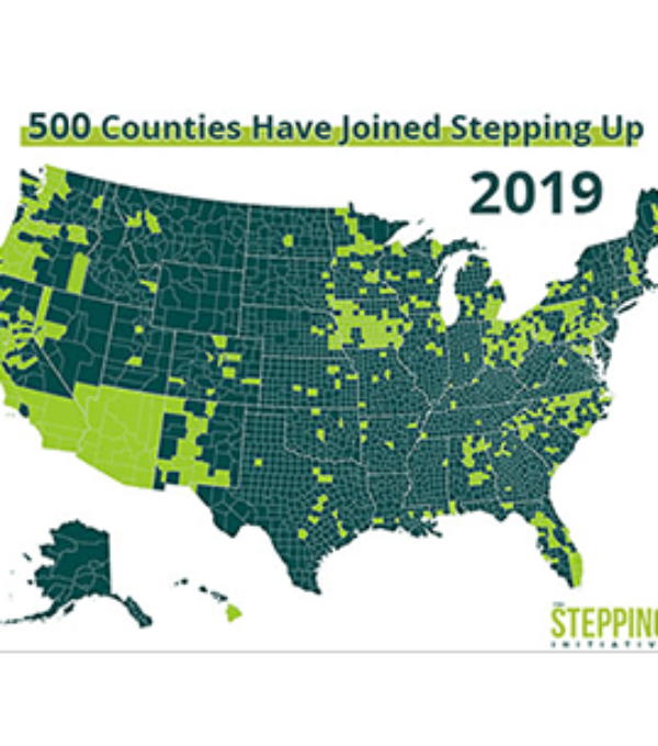 Map of US with Stepping Up Counties Highlighted