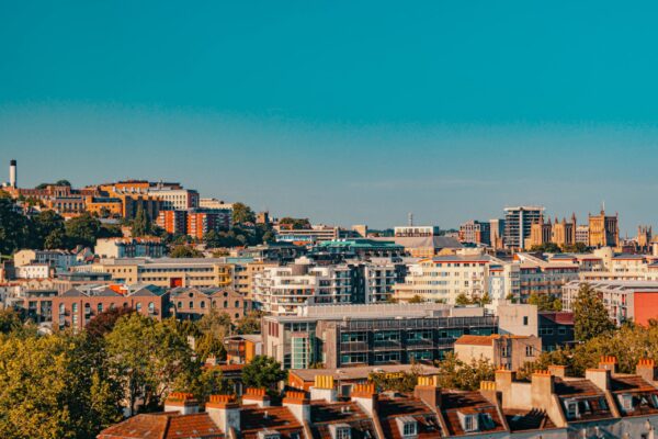 cityscape in the U.S. showcasing multiple forms of housing