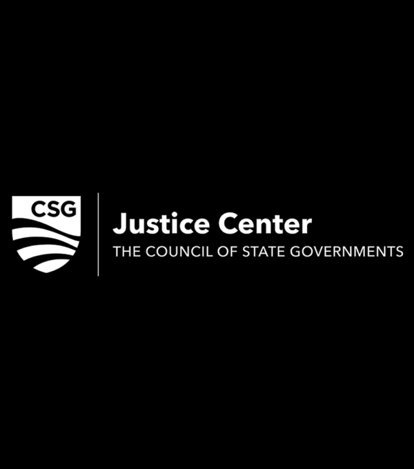 CSG Justice Center logo on black background
