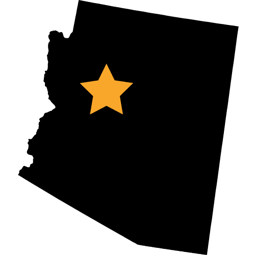 Image of Arizona with star over Yavapai County
