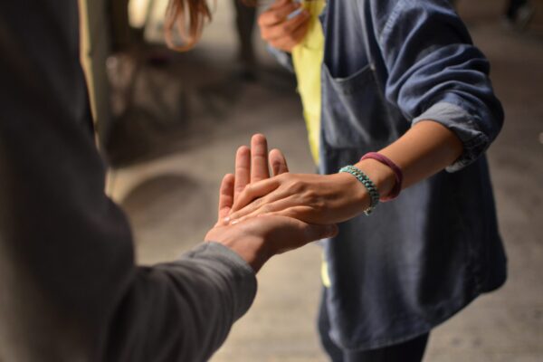 holding hand