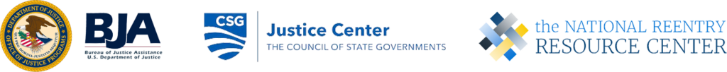 BJA, CSG JC and National Reentry Resource Center logos