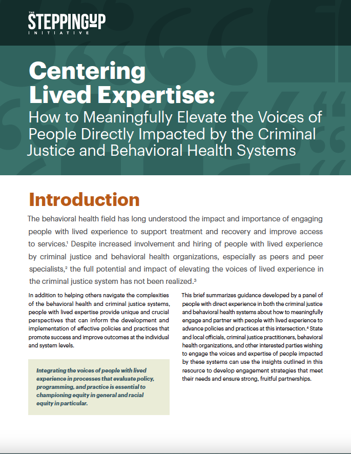 Centering Lived Expertise - CSG Justice Center