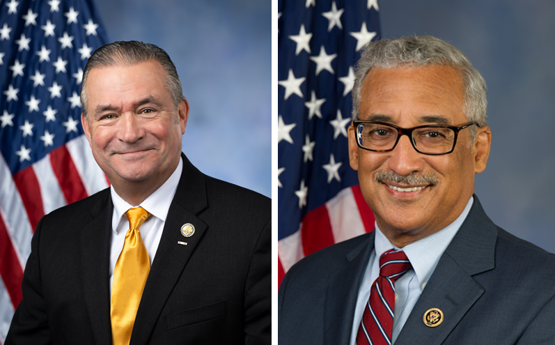 Headshots of Republican Nebraska Congressman Don Bacon and Democratic Virginia Congressman Bobby Scott