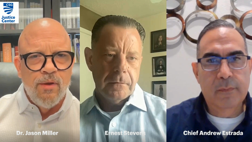Dr. Jason Miller, Ernie Stevens, and Andrew Estrada on a virtual video call.